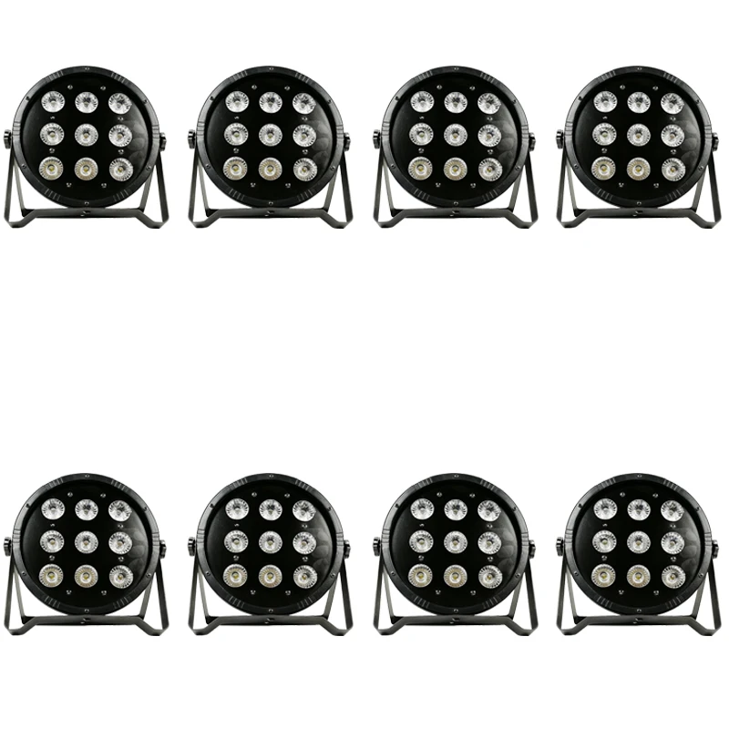 8 шт./9x12 Вт led par Светильник rgbw 4в1 плоский dmx dj вечерние красящий светильник|led lights