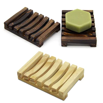 

New Wooden Natural Bamboo Soap Dishes Tray Holder Storage Soap Rack Plate Box Container Portable Bathroom Soap Box Handmade