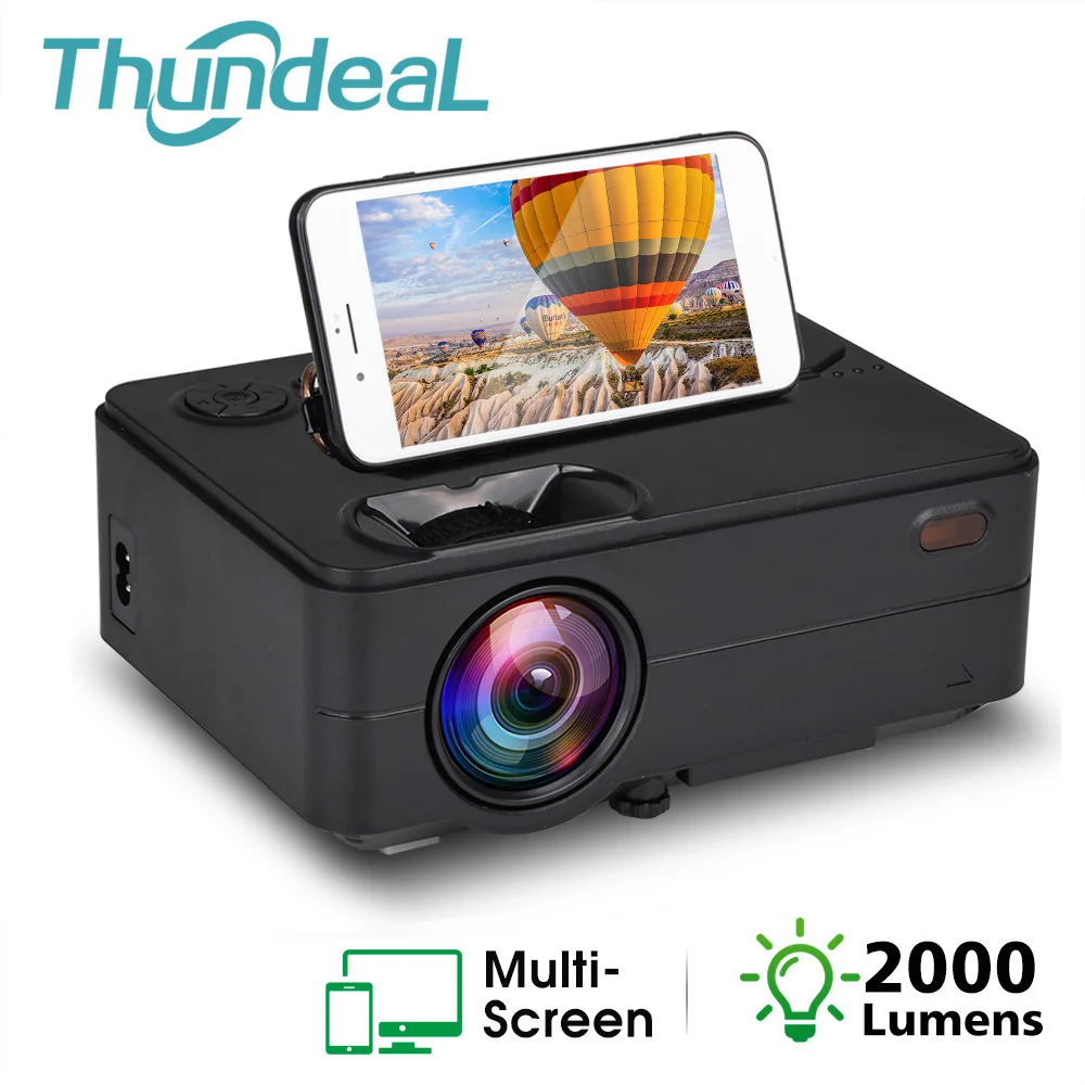 ThundeaL HD Мини проектор 2000 люмен светодиодный WiFi беспроводной синхронизация дисплей 1080P ТВ HDMI VGA 3D видео проектор домашний кинотеатр