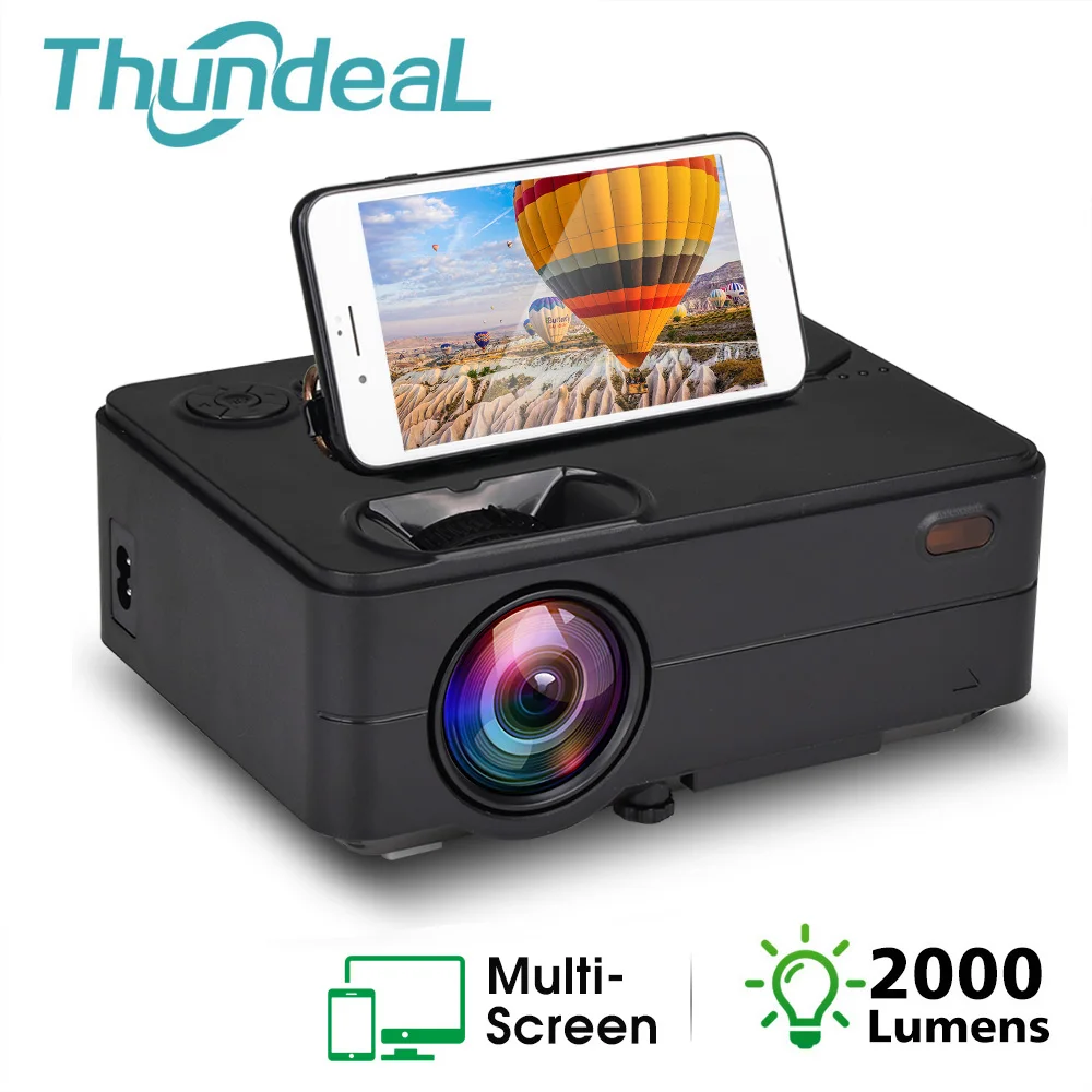 ThundeaL HD Мини проектор 2000 люмен светодиодный WiFi беспроводной синхронизация дисплей 1080P ТВ HDMI VGA 3D видео проектор домашний кинотеатр - изображение