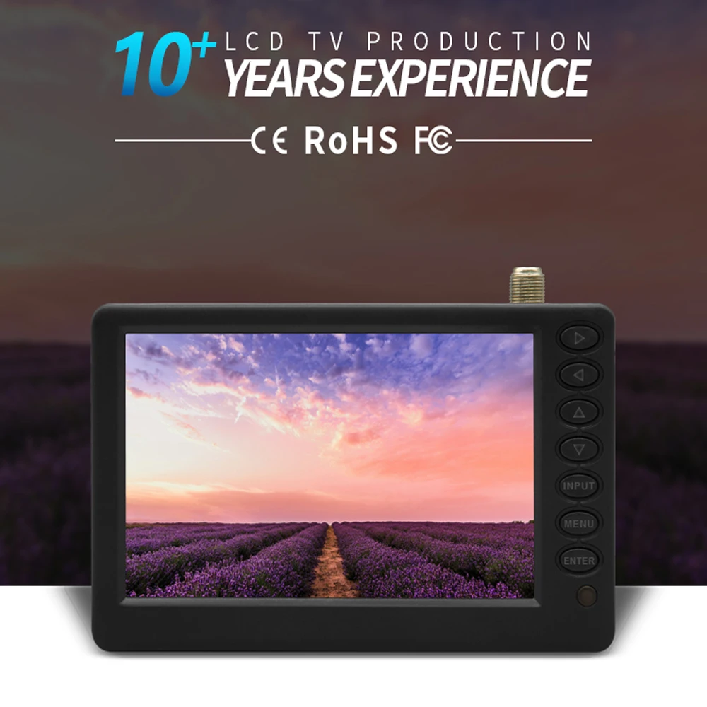 Mini 5 Inch D5 Digital Tv Dvbt2 Atsc Radio U Disk Playback Hd H.265 Car Navigation Portable