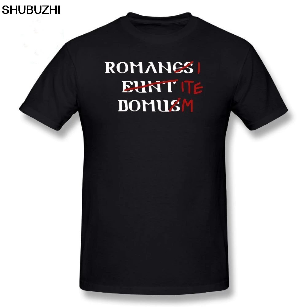 

Monty Python T Shirts Letter Print Romani Ite Domum T-Shirt shubuzhi Men Funny Classic T Shirt Summer Cotton Tee Shirt