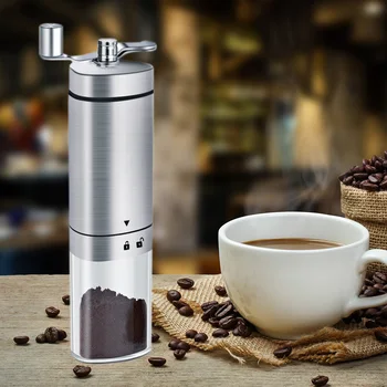 

Portable Hand Crank Coffee Grinder Machine Stainless Steel Manual Crusher Handmade Coffee Bean Burr Grinders Mill Kitchen Tool
