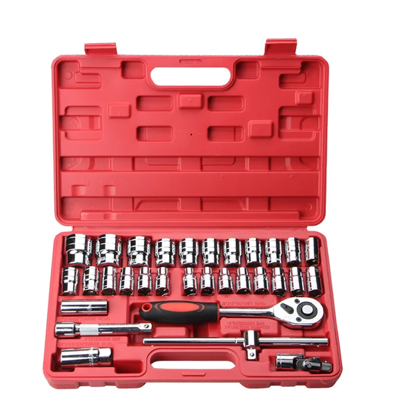 

Auto Repair Big Fly Combination Suit Tool Profession Auto Car Mounted 32-Piece Sleeve Car Repair Kit Set