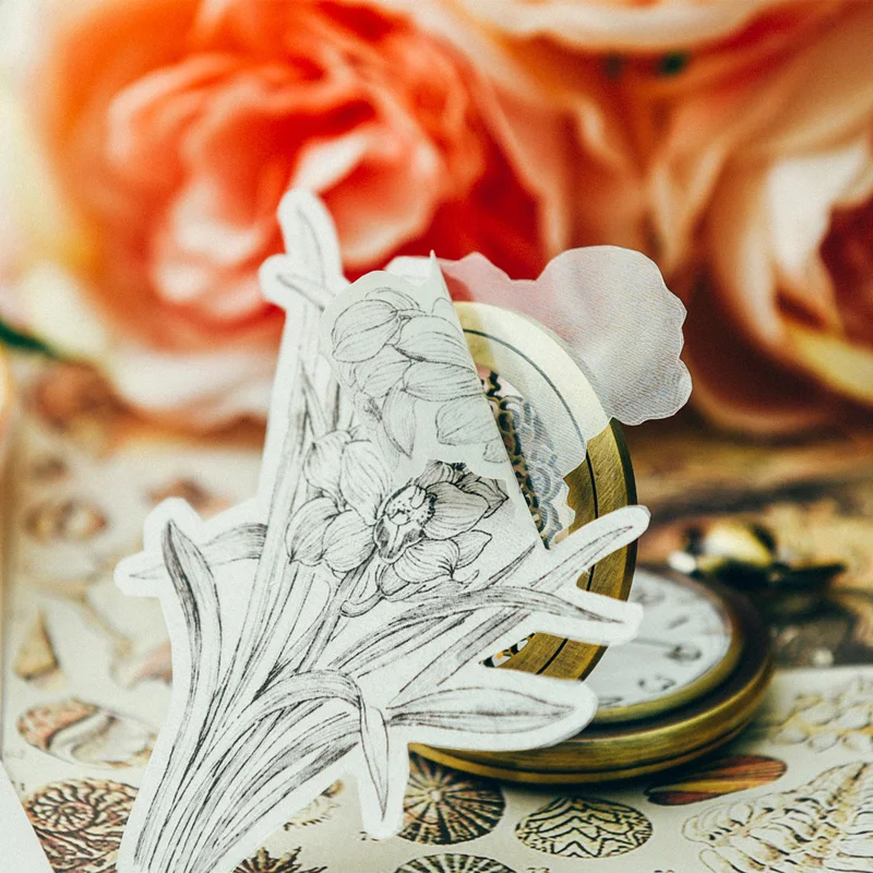 58 шт./набор винтажные наклейки с цветами в стиле ретро|Канцелярские наклейки| |