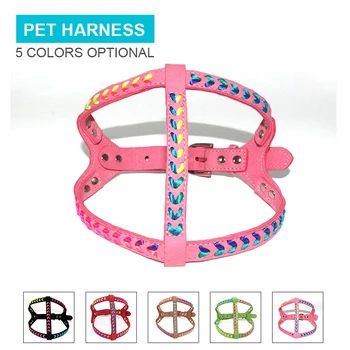 

Manual Dog Harness Adjustable Colorful Woven Soft Pet Vest Shining Diamonds Outdoor Walking Runing Dogs Harnesses Pets Supplies