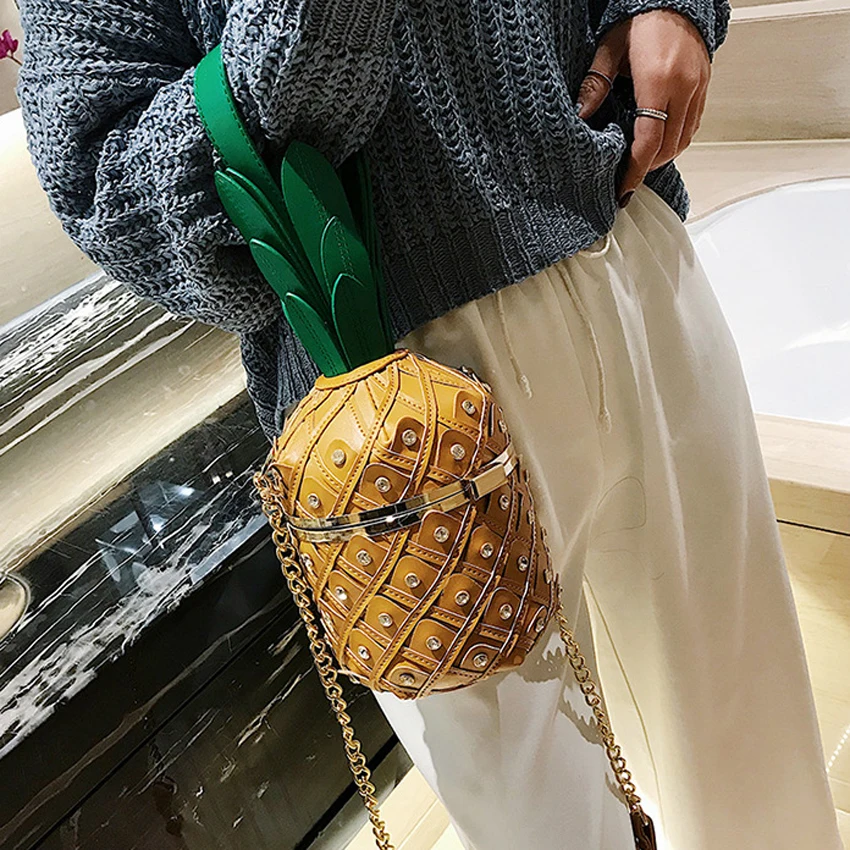 TOYOOSKY/модные женские вечерние сумки-тоут из искусственной кожи в форме ананаса, сумки на плечо, сумочки на цепочке и сумки через плечо