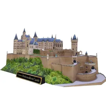 

35x20x19cm Germany Hohenzollern Castle Architectural Model 3D Paper Model Manual DIY Handmade Building Toys for Children Adults