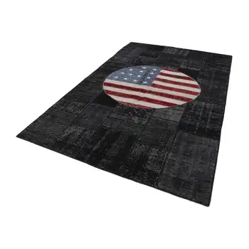 

199x303 Cm American Handmade Flag Patchwork Rug-6x10 Ft