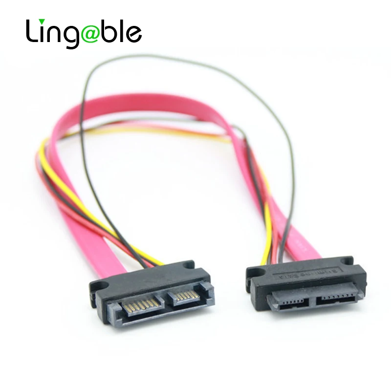 Lingable Slim SATA 7 + 6 13pin штекер к гнездовой Удлинительный кабель для DVD +/ RW Drive 30