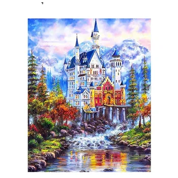 

Water Castle Paintings By Numbers DIY Pictures Oil Coloring By Numbers Set Gift Drawing By Numbers Canvas Decor New Arrivals