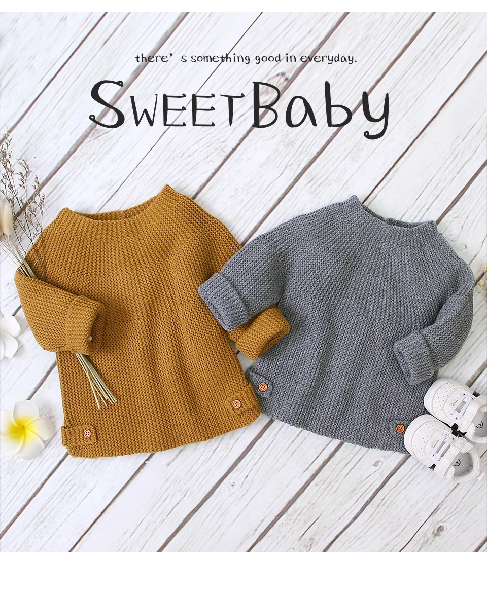 Infantil de Malha Pulôveres de Malha Lisa para Meninos e Meninas Blusas para Recém-nascidos de Outono e Inverno Longa de 0-2 Suéter Manga Anos 3 Cheap Suéteres