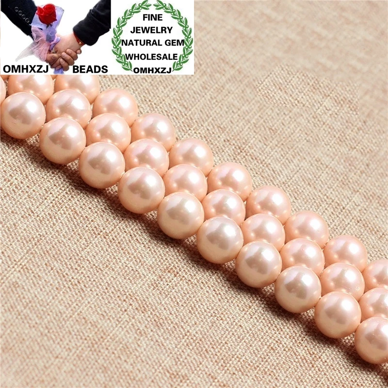 OMHXZJ Wholesale ZB290 46 8 10 12mm DIY Bracelet Necklace Jewelry Making Accessories Natural Stone Fine Shell Pearls Round Beads | Украшения