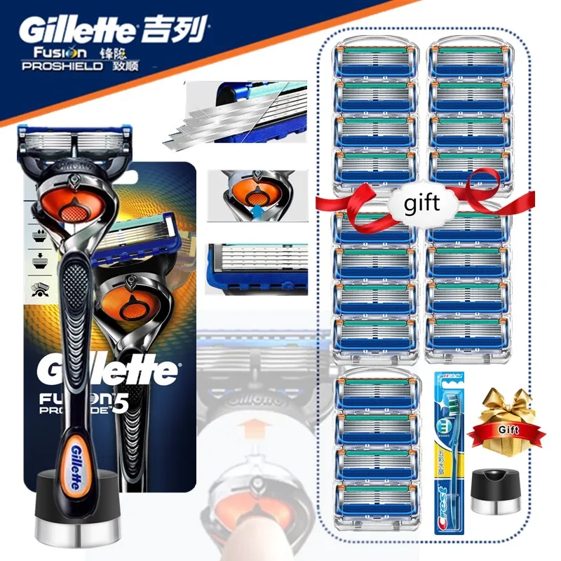Лезвия для бритвы Gillette Fusion Proglide мужчин станок бритья сменные лезвия бритва с