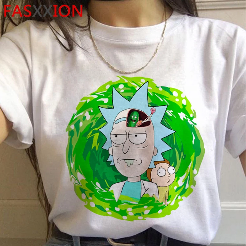 Rick and Morty Funny Cartoon Harajuku T Shirts Women Ricky N Morty Ullzang T-shirts Grunge 90s Tshirts Aesthetic Top Tees Female