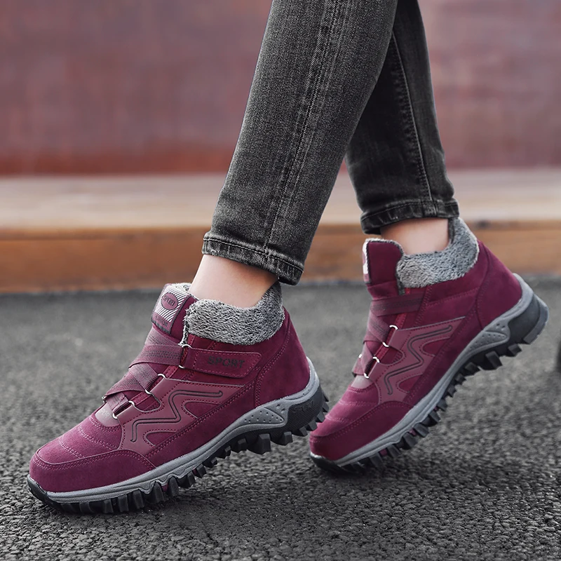 Кроссовки унисекс для бега; zapatos de Hombre; удобные зимние теплые спортивные трендовые женские Прогулочные кроссовки; устойчивая обувь - Цвет: RD