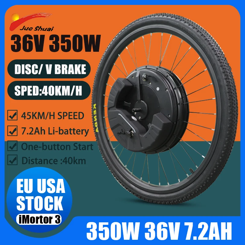 Imortor 3.0 Electric Bike Kit With 36v 7.2ah Battery 350w Electric Bicycle Front Motor Wheel