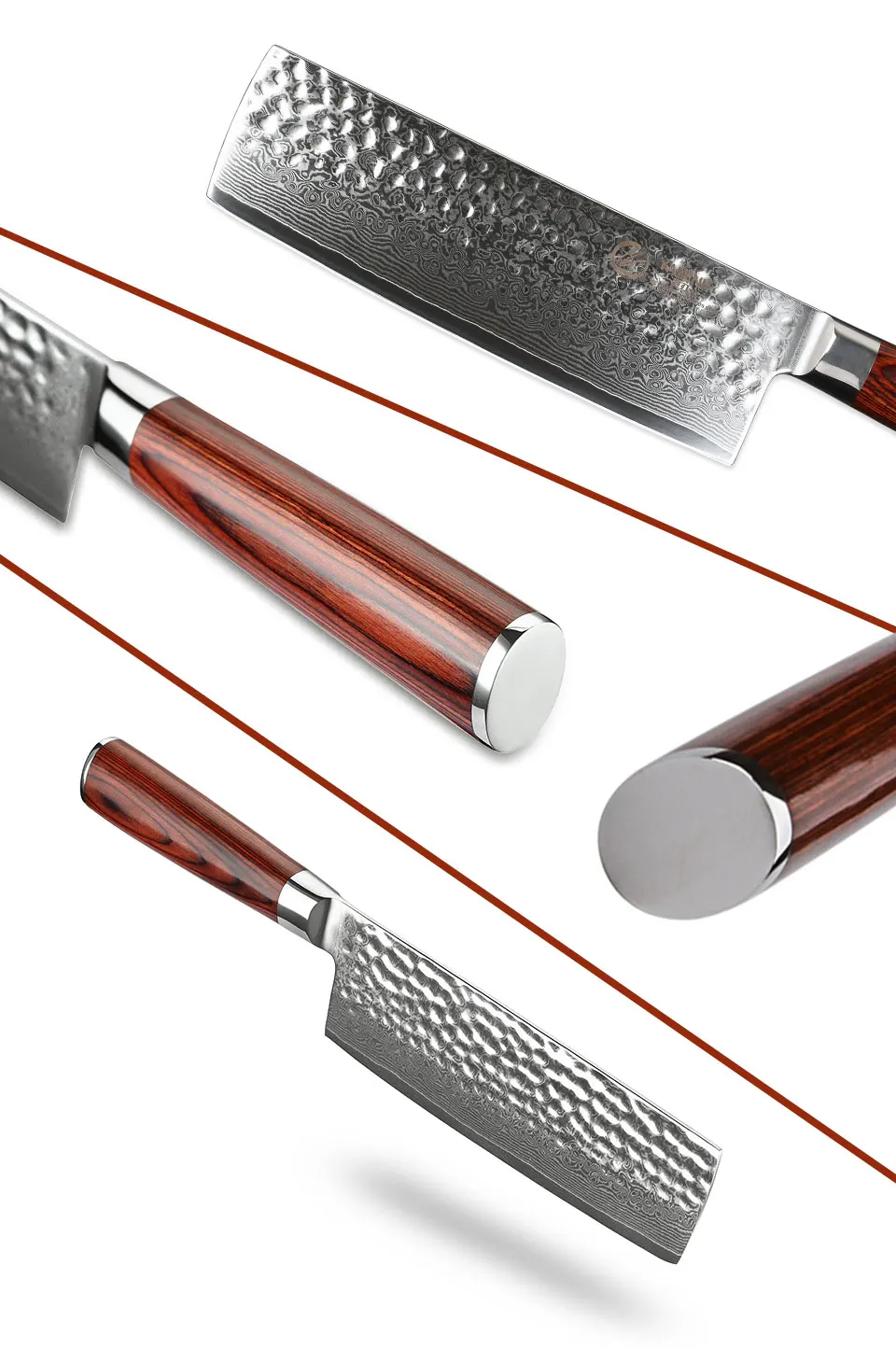 Yarenh острый нож дамаск 7"- кованный ножи кухонные высокого качества из японский vg10 дамасская сталь- японские ножи для кухни