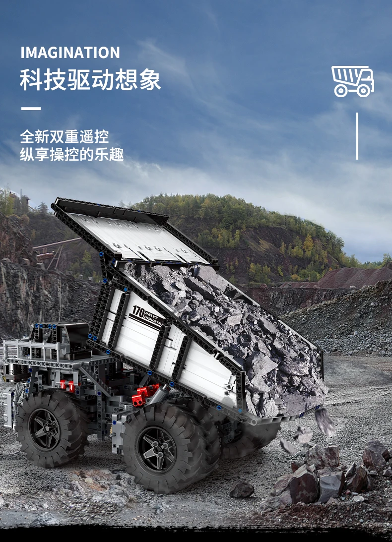 MOULD KING 13170 Liebher Terex T284 Mining Excavator Dump Truck