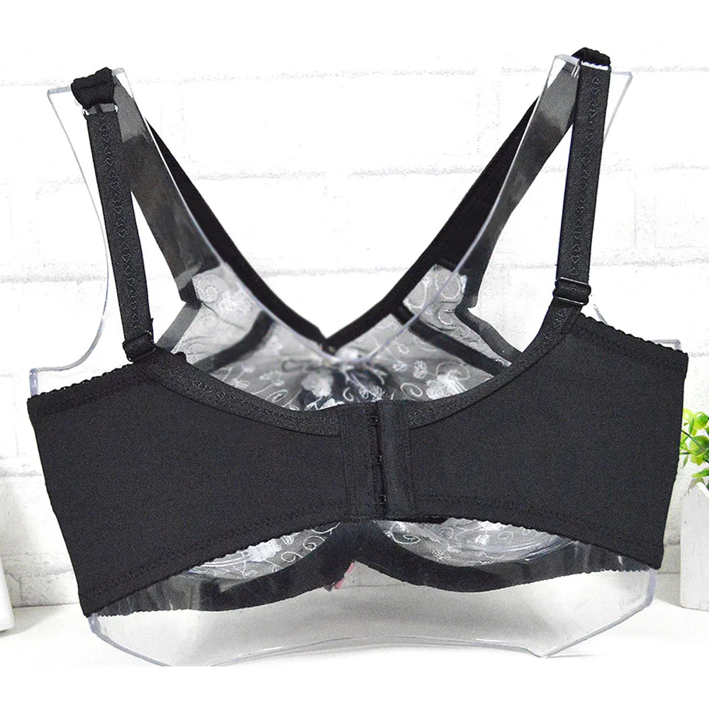 Buy Ladies Secret Embroidery Mesh Lace Bralette Bras for Lingerie Large  Size Plunge Bra Unlined Transparent BH Top Black Cup Size B Bands Size 80  at