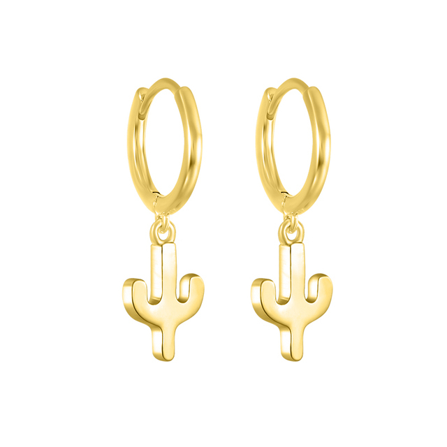 925 Sterling Silver Cubic Zirconia Sun Moon Star Pendant Hoop Earrings For Women Evil Eyes Butterfly Cactus Huggie Earring