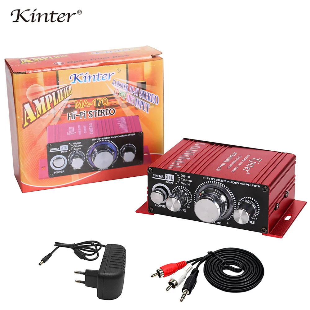 Kinter мини аудио усилитель для динамика 2 канала MA-170 домашние мотоциклетные Автомобильные усилители стерео звук DC12V кабель питания Kinter мини аудио усилитель для динамика 2 канала MA-170 домашние мотоциклетные Автомобильные усилители стерео звук DC12V кабель питания