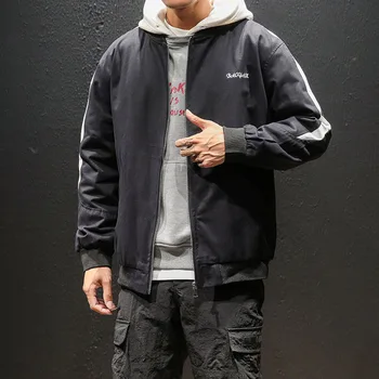 

Spring Jacket Men Hip Hop Streetwear Baseball Jacket Men Bomber Jacket Coat Solid O-neck Fashion Outerwear Chaquetas Hombre