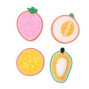 

4pcs Creative Cartoon Shower Clean Sponge Fruit Bath Cotton Child Shower Bath Sponge (Kiwi, Strawberry, Orange and Mango)