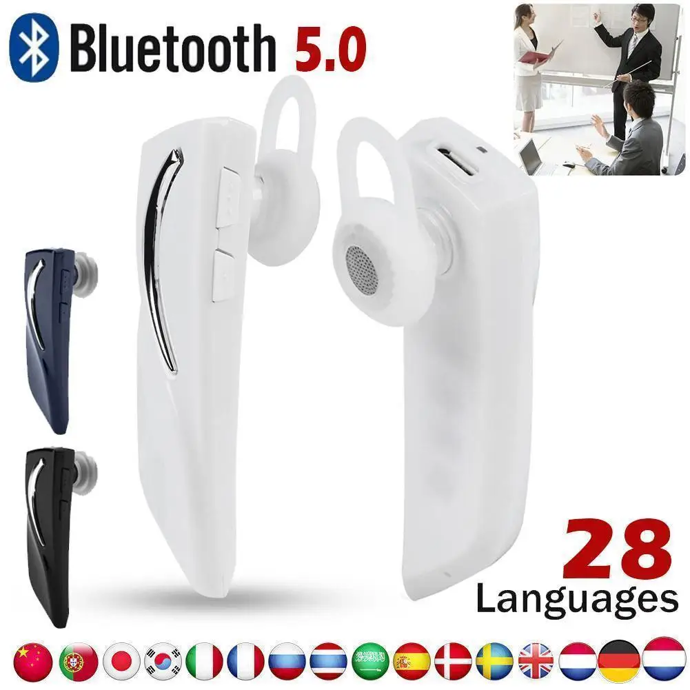 28 языков переводчика гарнитура с Bluetooth, вкладыши для наушников Аксессуары для путешествий