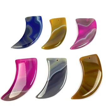 

New Style AgateS Pendant Knife Shape for Necklaces Natural Agates Buffing Pendants for DIY Jewelry Making Size 22*7mm