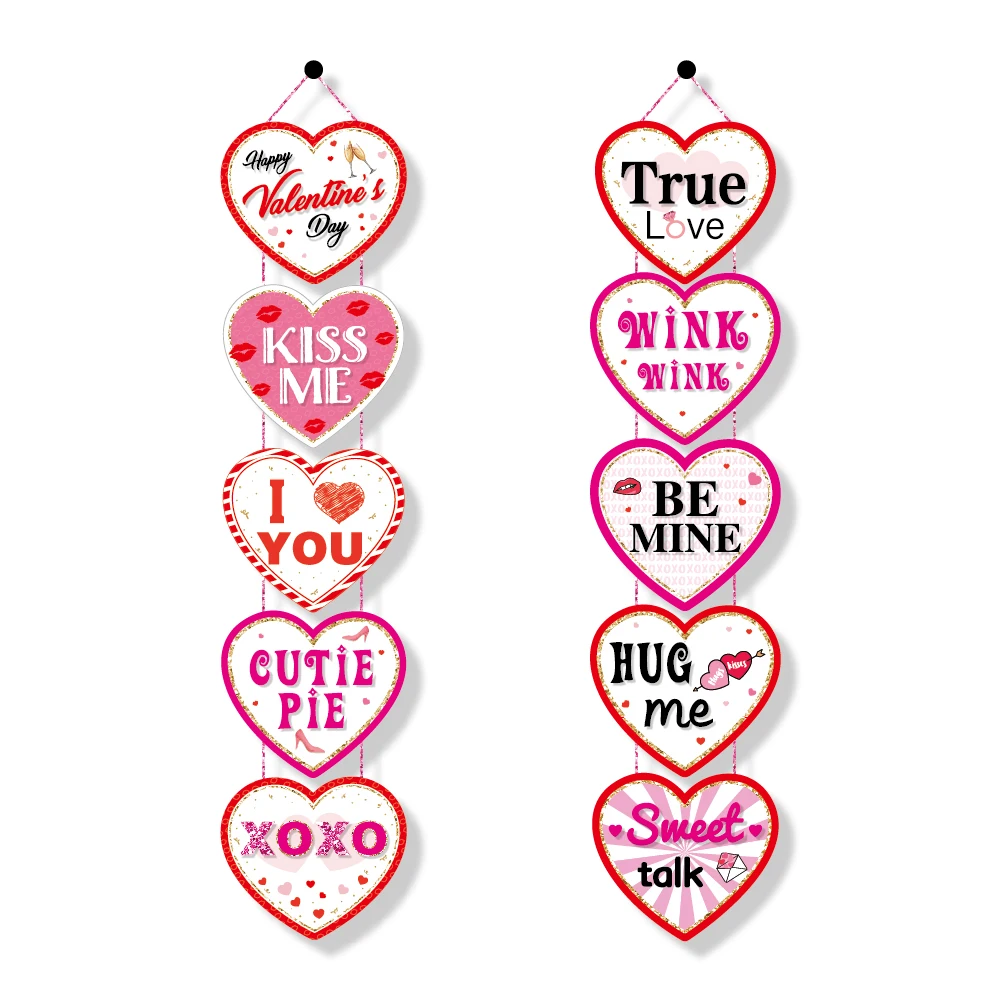 

XXOO Happy Valentine's Day Party Decorations Sweetheart Love Hanging Banner Door Couplet I Love U Lovers Party Supplies