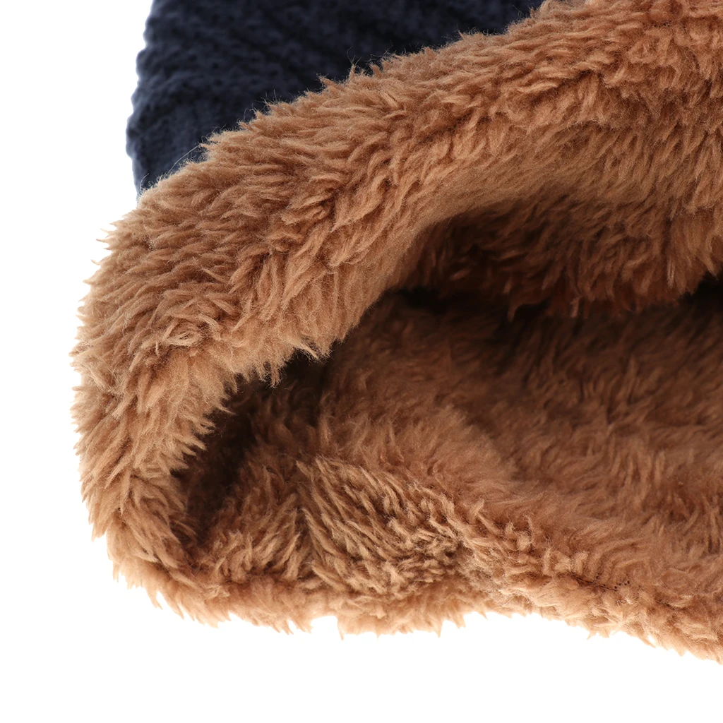 2PCS Men's Women's 2 Sided Beanie Winter Warm Knit Ski Knitted Scarf Hat Windproof Couple Hat Slouchy Hats with Pom Scarves