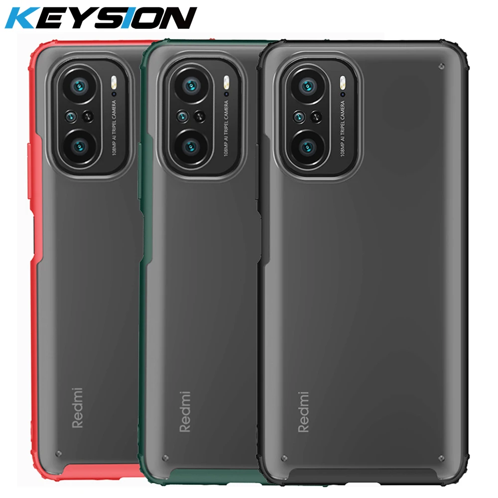 KEYSION Fashion Matte Phone Case for Xiaomi POCO F3 5G Mi 11i Transparent Shockproof Back Cover Redmi K40 Pro + Plus | Мобильные