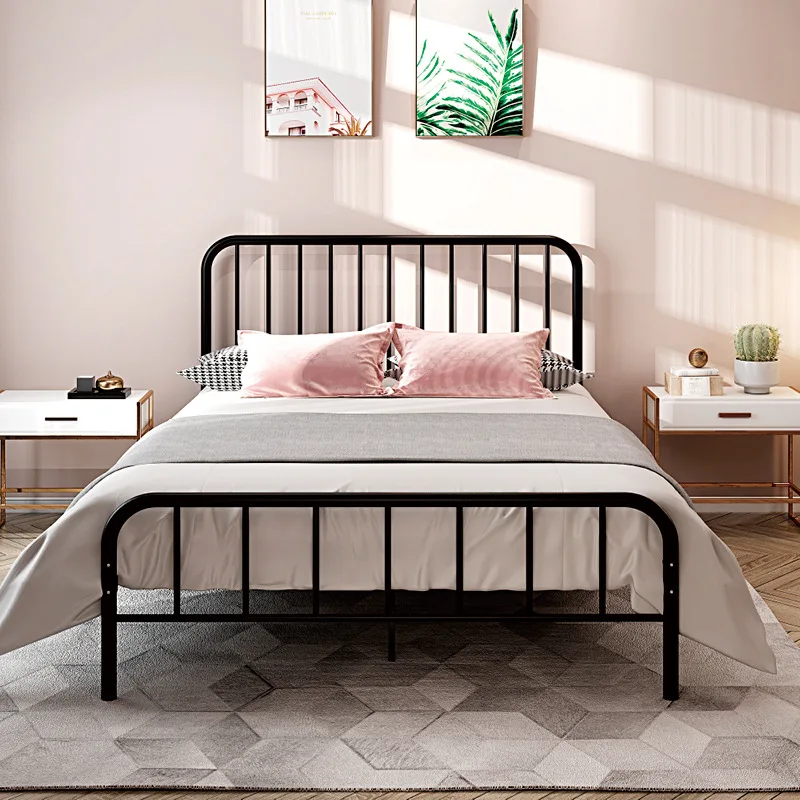 

Modern Minimalist Style Pastoral Style European Style Metal Bed 1.2 M 1.5m Single Bed Metal Homestay Apartment Double Iron Bed