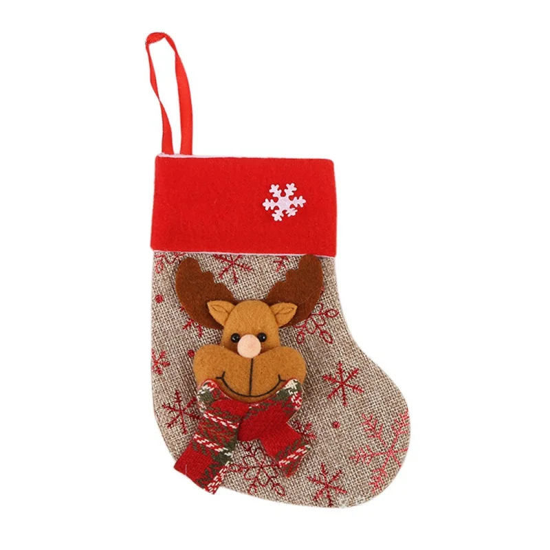 Рождественские чулки для подарков, сумка для носков, Санта Клаус, сумка для конфет, Рождественский Декор, рождественские чулки, вечерние праздничные принадлежности - Цвет: A