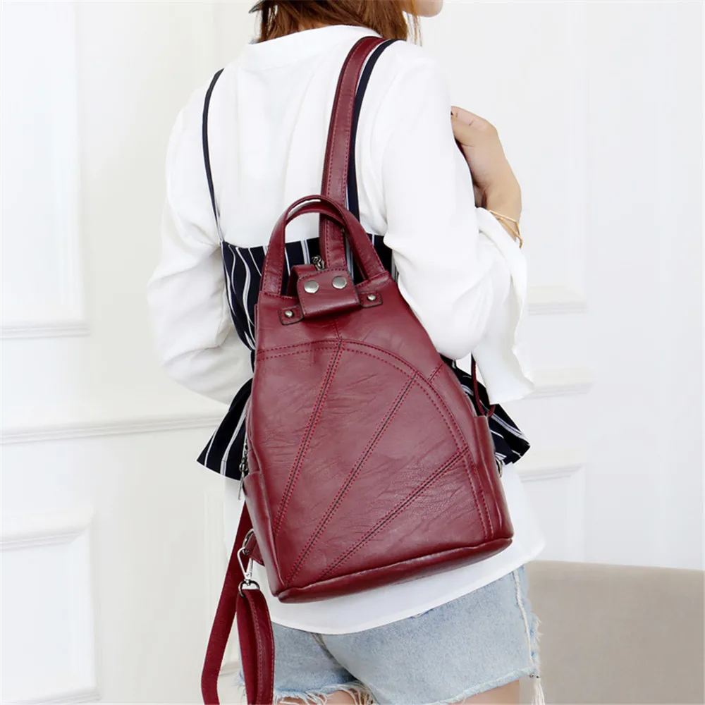 Anti-theft Leather Backpacks-4