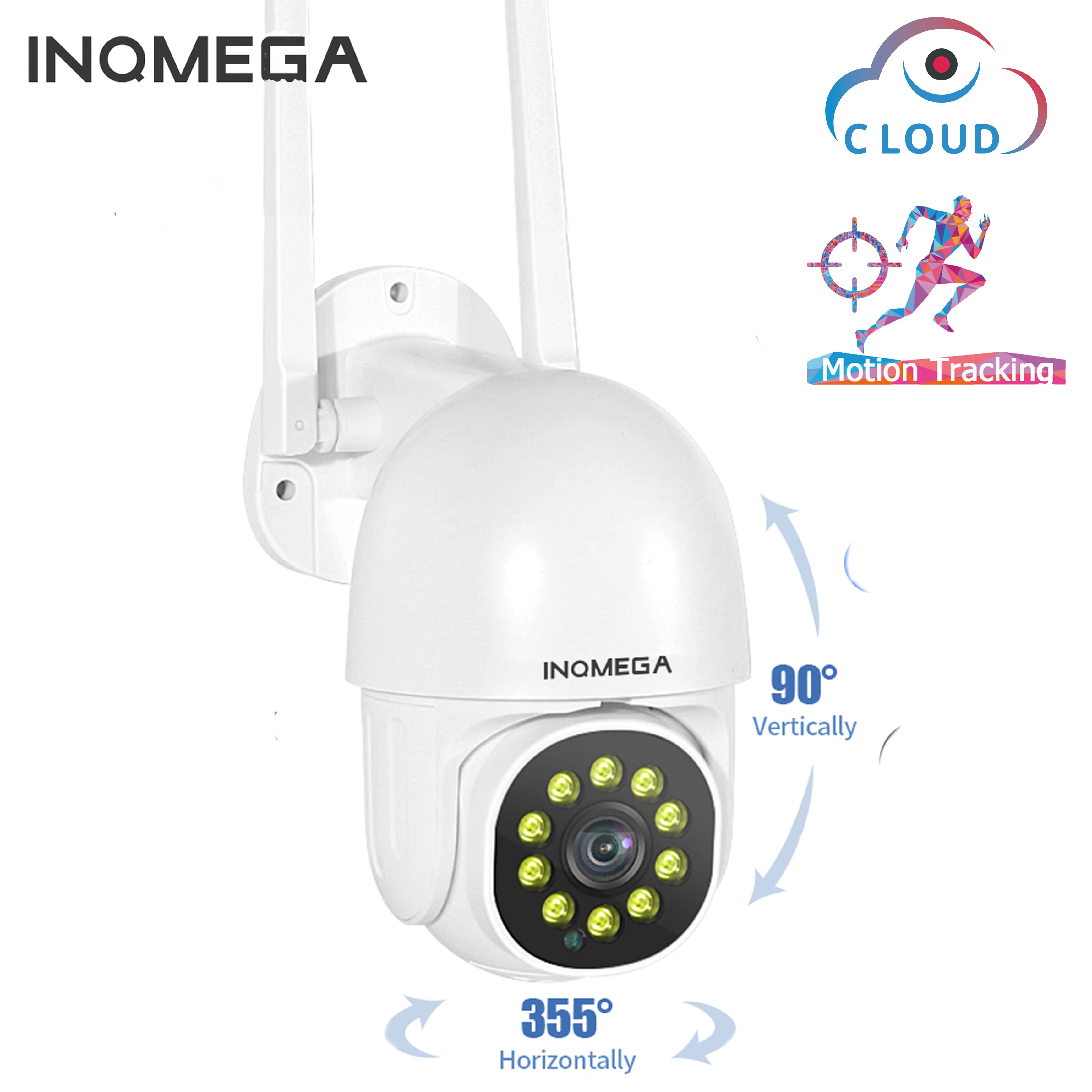 

INQMEGA 1080P PTZ Speed Dome Wifi Camera 1 Inch Outdoor 2MP Auto-Tracking Camera Wireless Camera Home Surveillance IP Camera