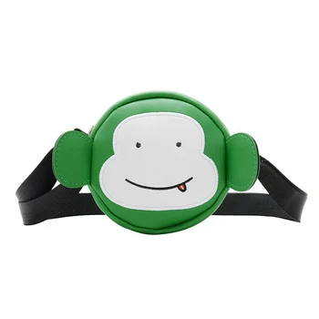 

Fashion Chest Bag for Girls Cute PU Monkey Trim Zippers Crossbody Bags Children Multifunctional Messenger Shoulder Bag