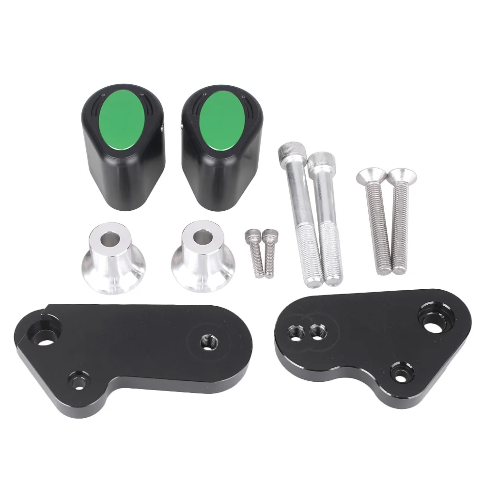 CNC мотоциклетная рама ползунок Краш Pad протектор для Yamaha YZF R1 2009 2010 2001 YZF-R1 алюминий ABS пластик - Цвет: Зеленый