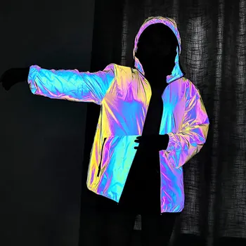 Hooded Holographic Reflective Jacket 1