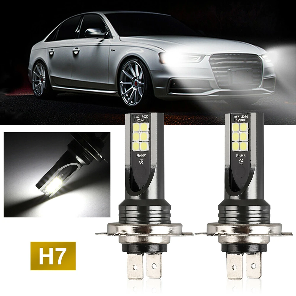 2PCS H7 CAR LED Headlight Kits 24W Aluminum alloy LED Fog Lamp Car Headlight 1200LM FOG Light