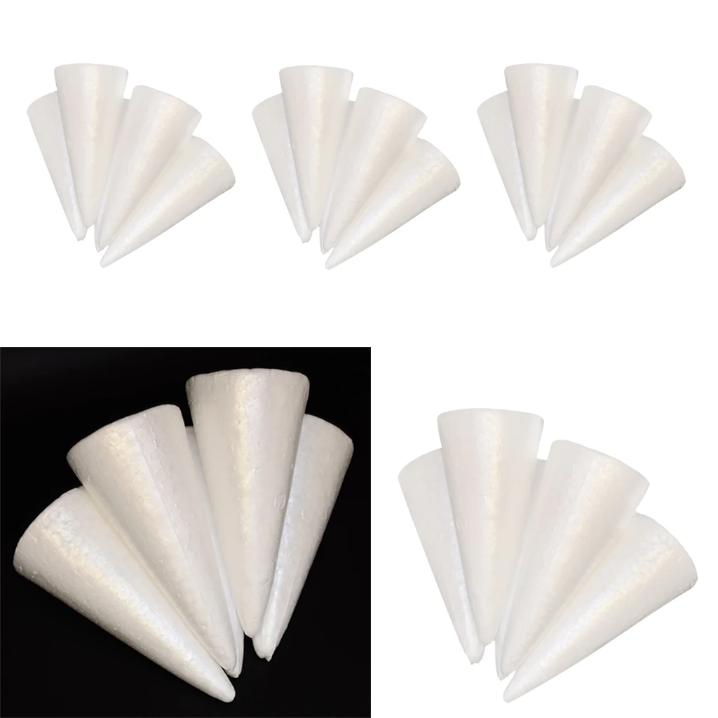 60 Pieces Of Ornaments Pendants Styrofoam Foam Cone Shape DIY Creative Home Decoration