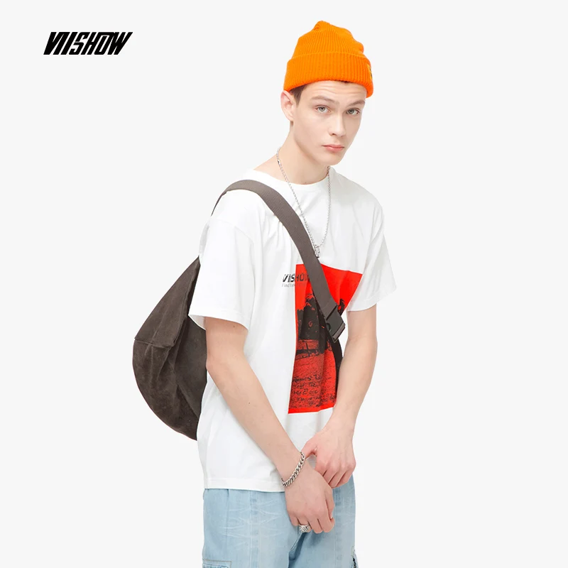 

VIISHOW 2019 summer short-sleeved T-shirt men's cool white round neck bottoming men shirt casual printed men's T-shirt TD1566192