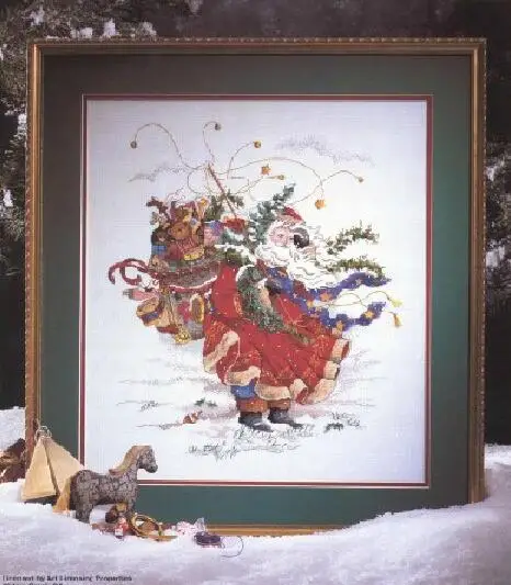CS-3066 Cross Stitch Kit Windswept St Nick Winter Snow Santa Christmas Father Giving Gifts dim 00272