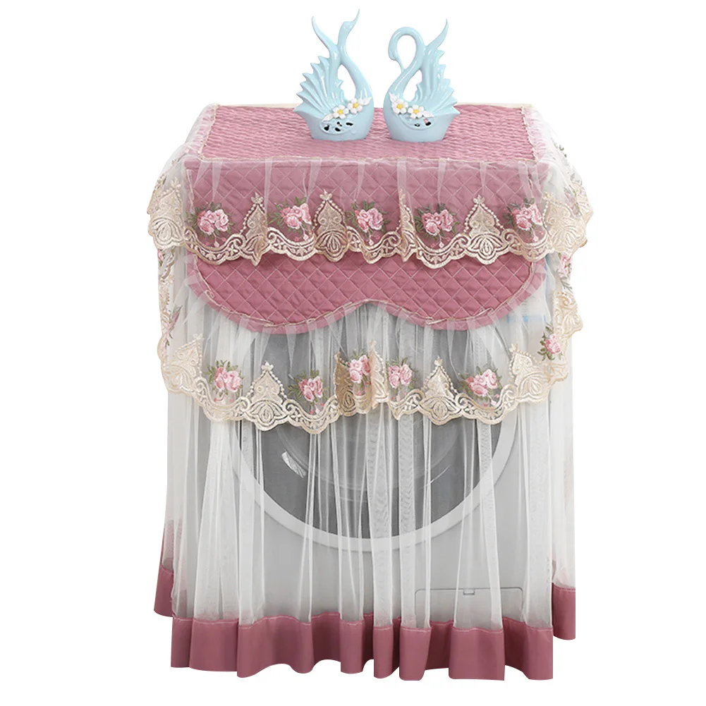 Multifunctional Full Anti Dust Dryer Protection Solid Home Lace Portable Washing Machine Cover Waterproof Decorative Washable