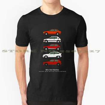 

80'S Hot Hatchbacks Automotive Art Summer Funny T Shirt For Men Women Hot Hatchbacks 1980S Hot Hatches Gti Gte Xr3I Peugeot 205