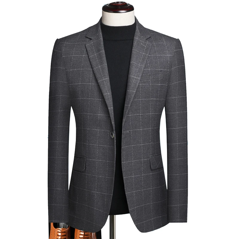 

plus size 5xl single breasted men blazers and jackets good quality plaid men blazers for wedding