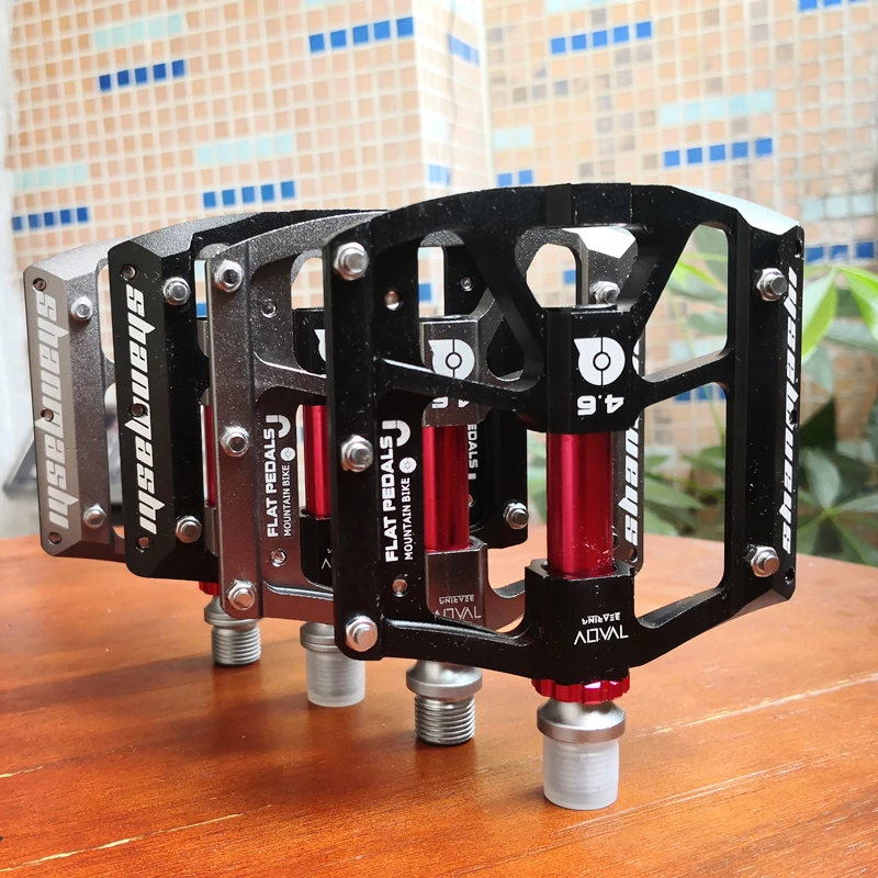 

2019 New 3 Bearings Mountain Bike Pedals Platform Bicycle Flat Alloy DH BXM Pedals 9/16" Pedals Non-Slip Alloy Flat Pedals