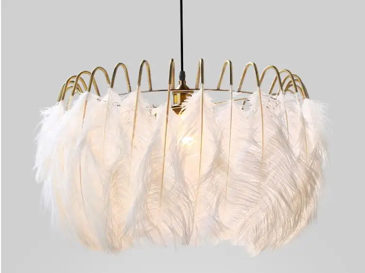

Feather lamp bedroom lamp Nordic lamps modern minimalist living room lighting net red chandelier