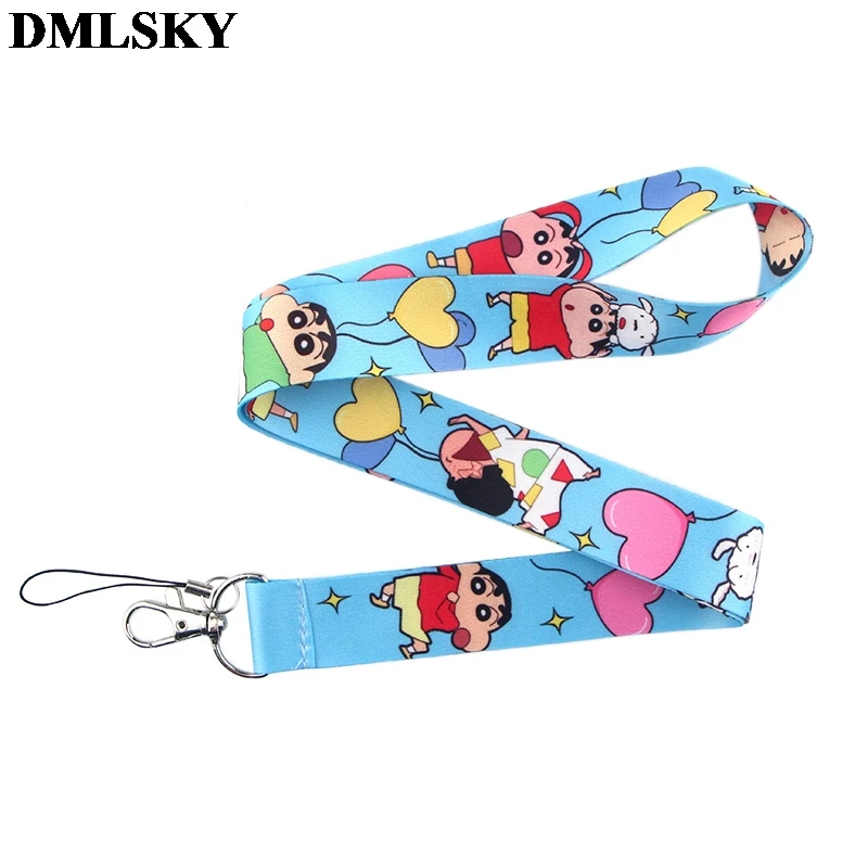 DMLSKY Crayon Shin-chan брелок с мультяшным забавным ремешком для телефона женские модные ремешки на шею для ключей для ID карты M4035
